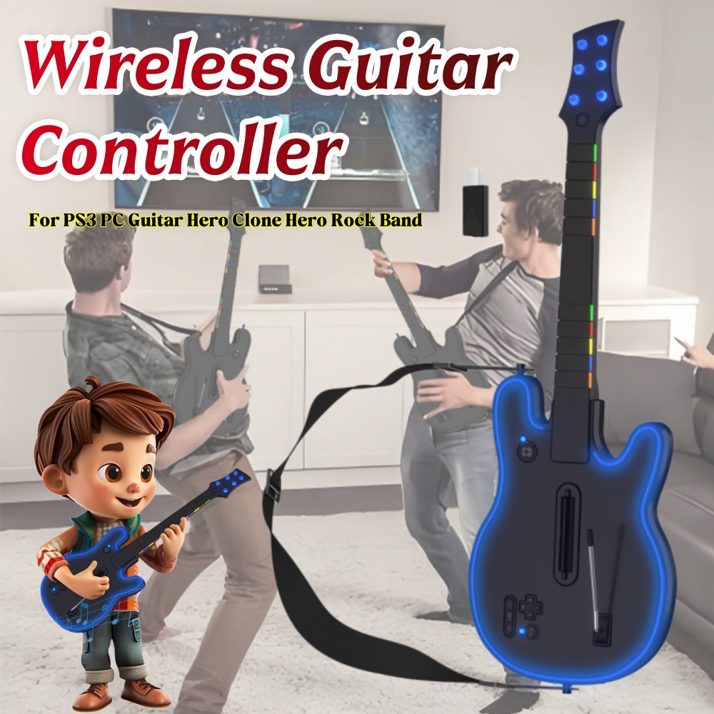 Wireless Guitar Controller wit - đánh giá và giá Joystick Pc Gaming